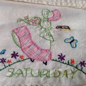 Homemade Other 7 Embroidered Tea Towels Vintagenew Poshmark